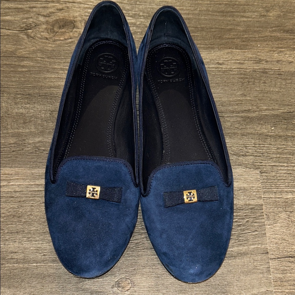 Tory Burch Blue Suede Loafer